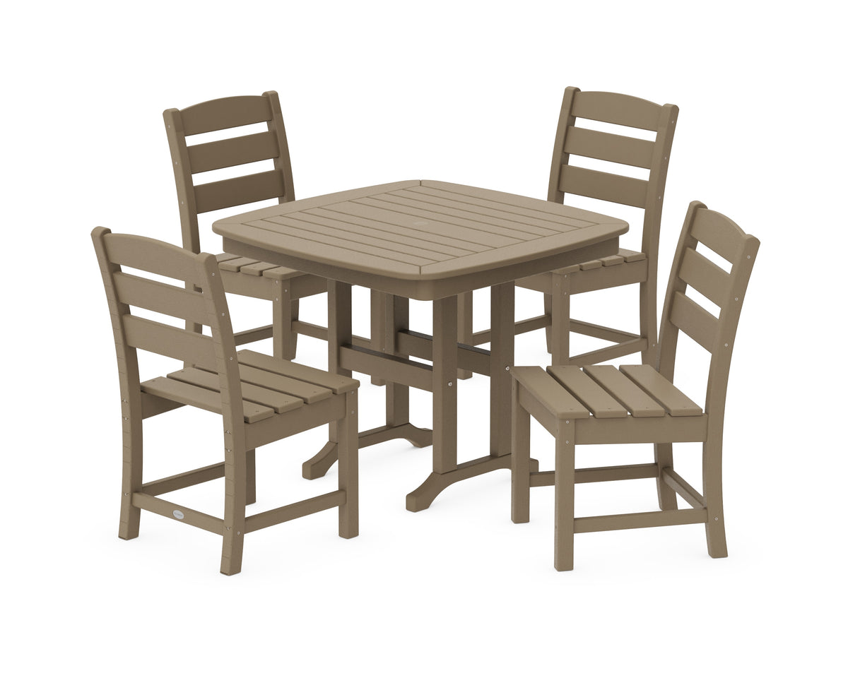 POLYWOOD Lakeside 5-Piece Side Chair Dining Set in Vintage Sahara