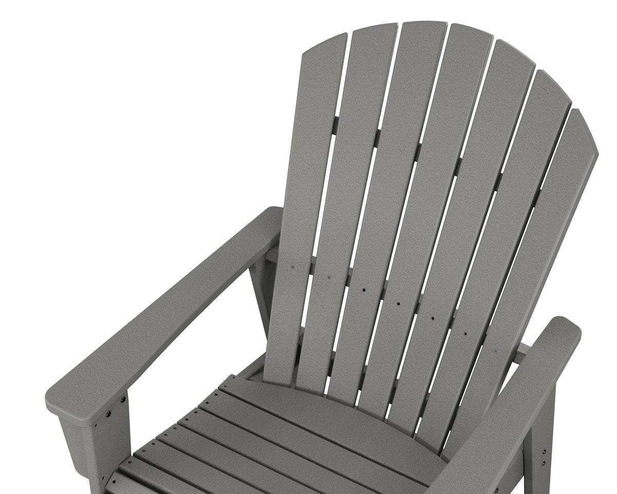 Additional angle of the POLYWOOD Nautical Grand Upright Adirondack Chair in Slate Grey