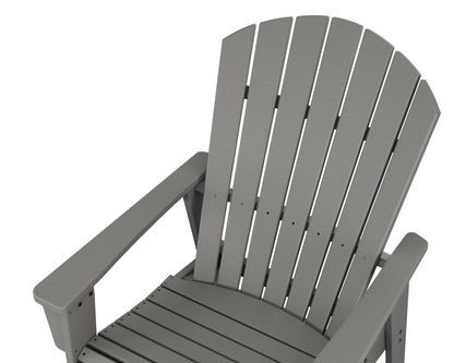 Additional angle of the POLYWOOD Nautical Grand Upright Adirondack Chair in Slate Grey
