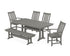 POLYWOOD Vineyard 6-Piece Farmhouse Dining Set with Trestle Legs in Slate Grey