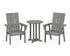 POLYWOOD Modern Curveback Adirondack 3-Piece Round Bistro Dining Set in Slate Grey
