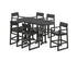 POLYWOOD EDGE Arm Chair 7-Piece Bar Set in Black