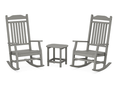 POLYWOOD Cottage Rocking Chair 3-Piece Set in Slate Grey