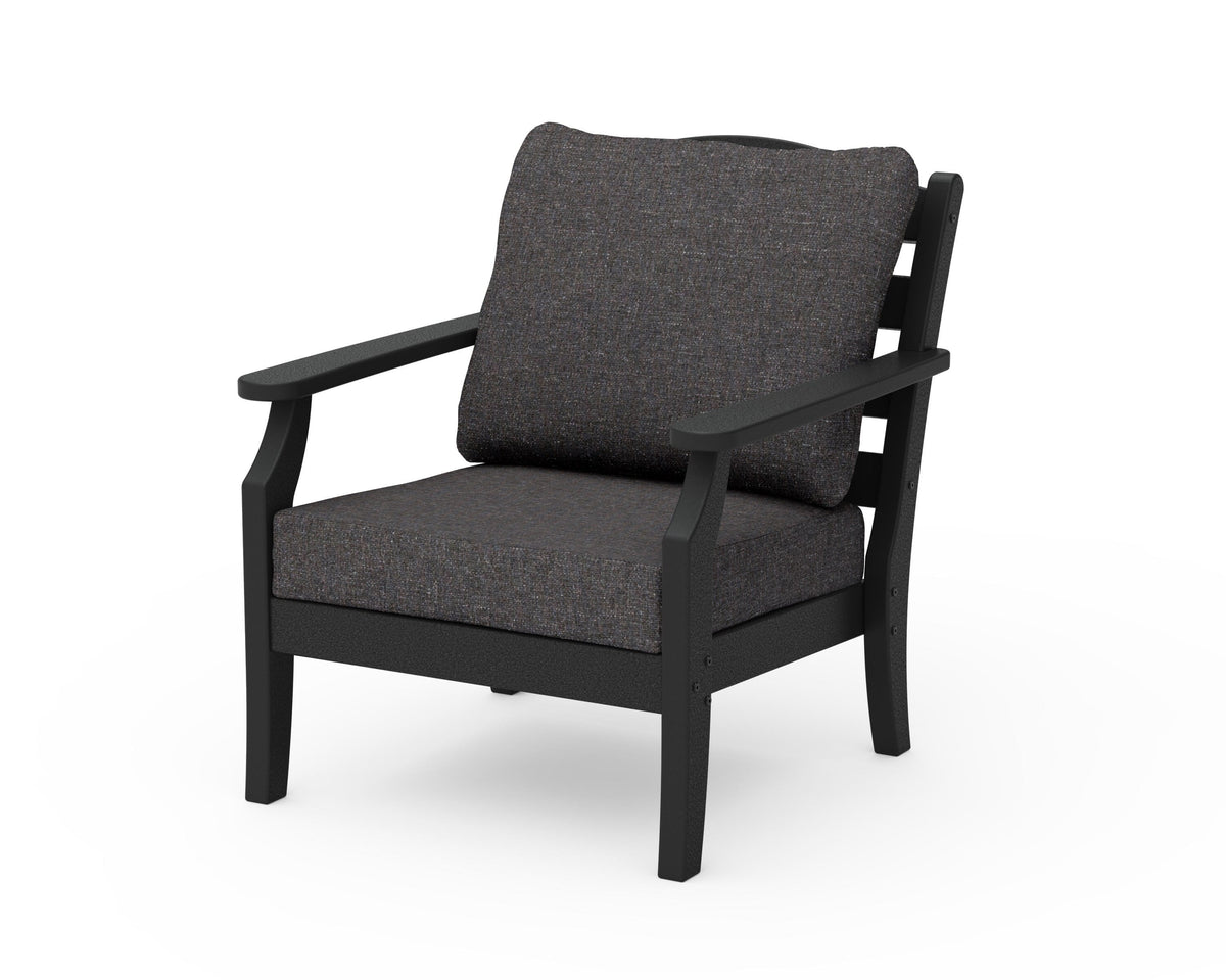 POLYWOOD Savannah Deep Seating Chair in Black / Ash Charcoal