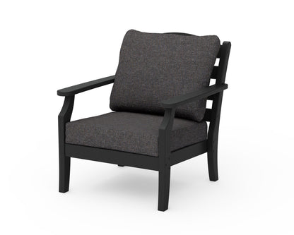 POLYWOOD Savannah Deep Seating Chair in Black / Ash Charcoal