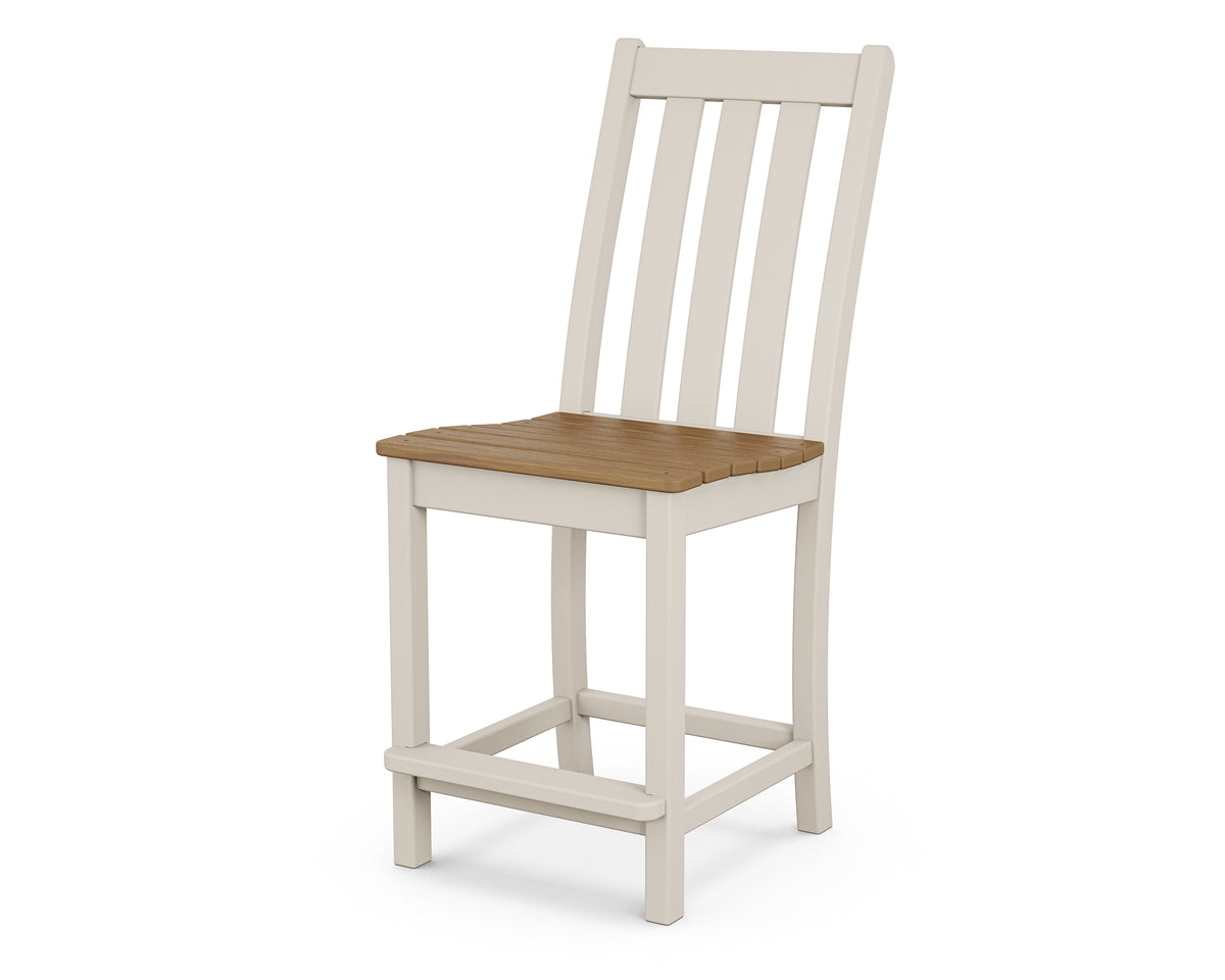POLYWOOD Vineyard Counter Side Chair in Sand / Natural