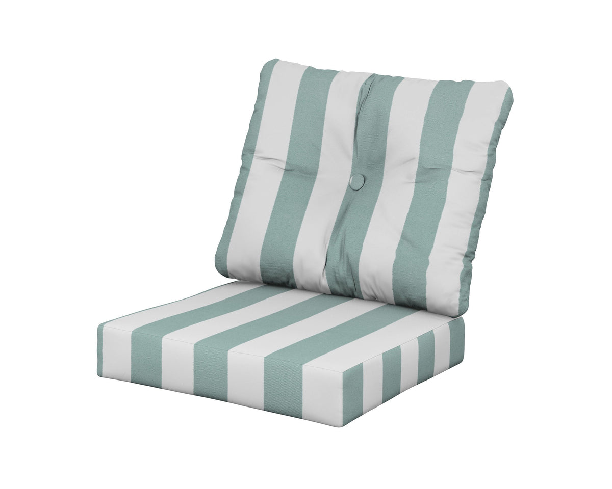 POLYWOOD Vineyard Seat/Back Cushion in Cabana Stripe Glacier Spa