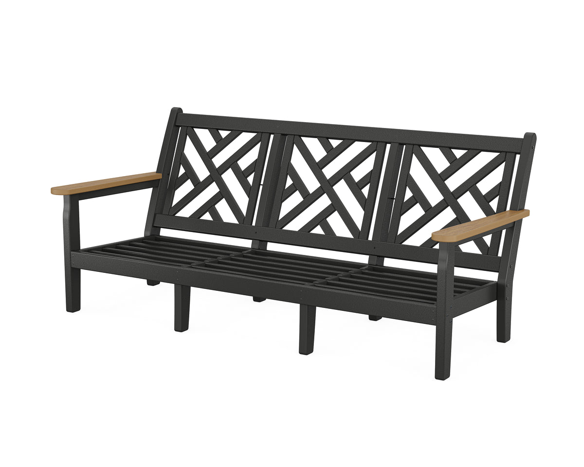 POLYWOOD Chippendale Deep Seating Sofa Frame in Black / Natural