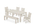 POLYWOOD Oxford 6-Piece Parsons Dining Set with Bench with Oxford Dining Side Chair in Sand
