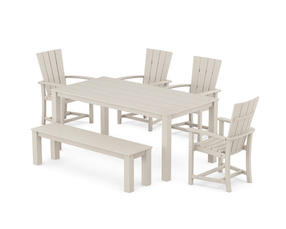 POLYWOOD Quattro 6-Piece Parsons Dining Set with Bench in Sand