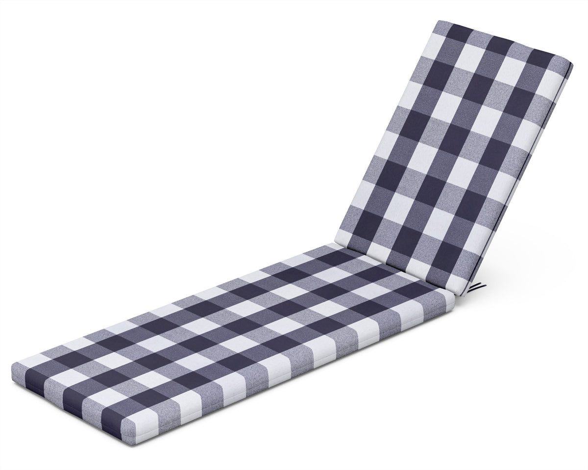 POLYWOOD Chaise Cushion in Buffalo Plaid Navy