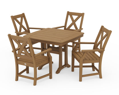 POLYWOOD Braxton 5-Piece Dining Set with Trestle Legs - 37" Table in Natural