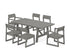 POLYWOOD EDGE 7-Piece Rustic Farmhouse Dining Set in Slate Grey
