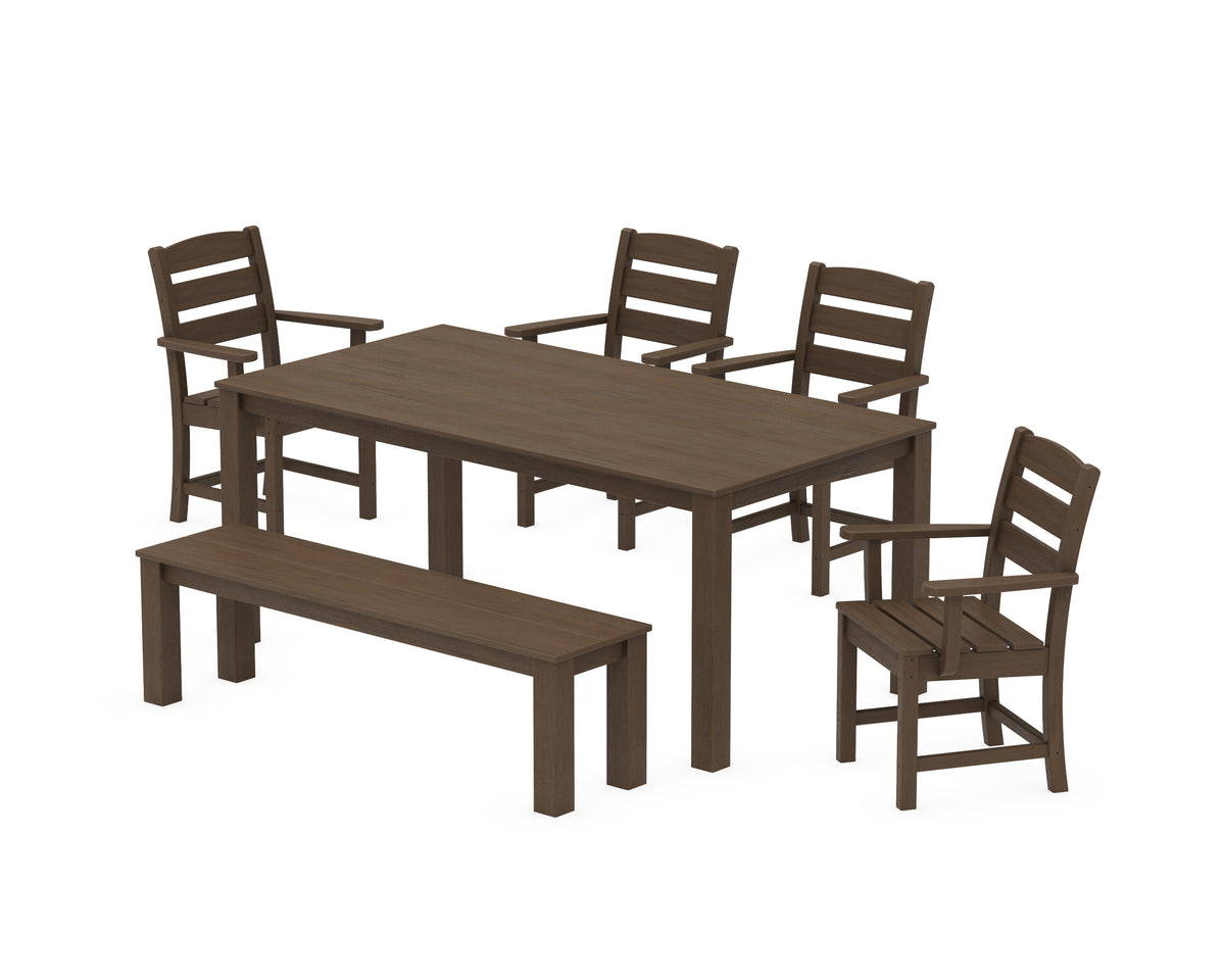 POLYWOOD Lakeside 6-Piece Parsons Dining Set with Bench in Kona