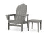 POLYWOOD Vineyard Grand Upright Adirondack Chair with Side Table in Slate Grey