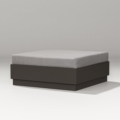 POLYWOOD Elevate Lounge Ottoman in Vintage Coffee / Grey Mist