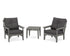 POLYWOOD Vineyard 3-Piece Deep Seating Set in Slate Grey / Ash Charcoal