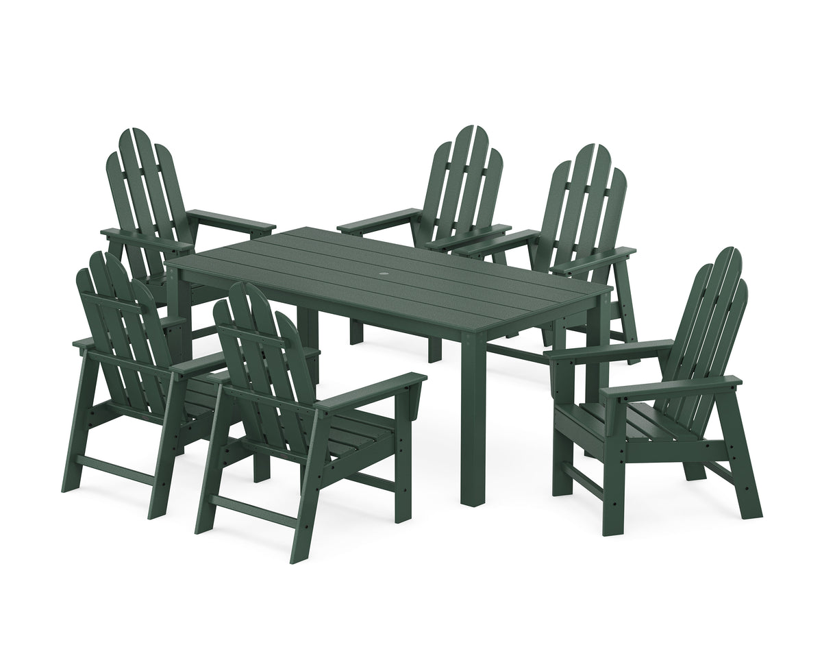 POLYWOOD Long Island 7-Piece Parsons Dining Set in Green