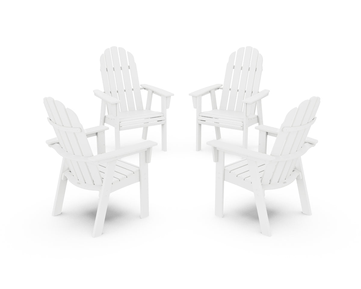 POLYWOOD Vineyard 4-Piece Curveback Upright Adirondack Conversation Set in White