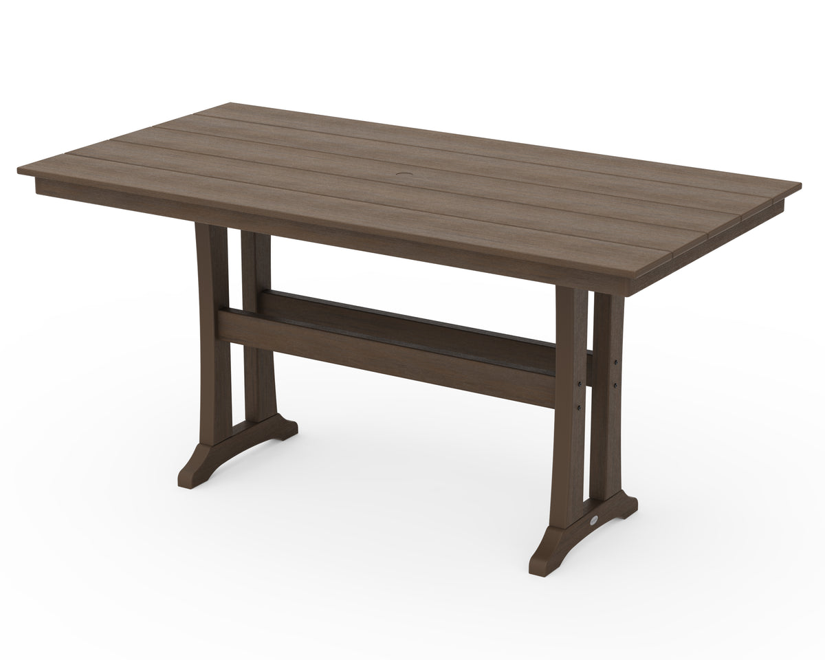 POLYWOOD Farmhouse Trestle 37" x 72" Counter Table in Kona