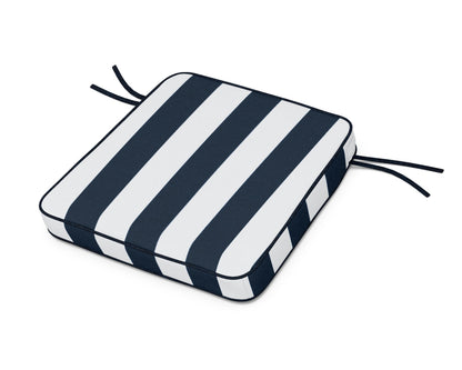 POLYWOOD Acadia Dining Arm Seat Cushion in Cabana Stripe Marine Indigo