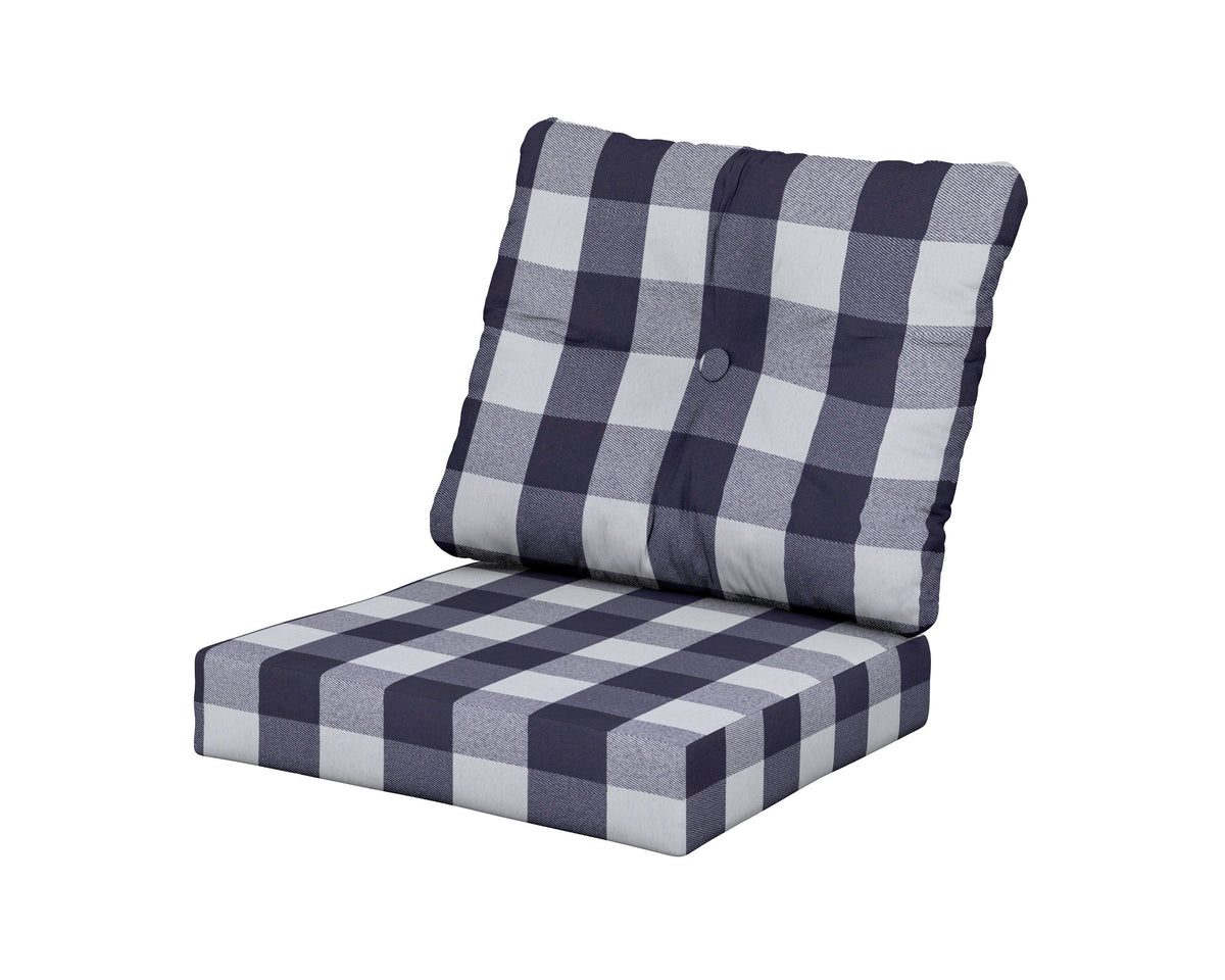 POLYWOOD Prescott Seat/Back Cushions in Buffalo Plaid Navy
