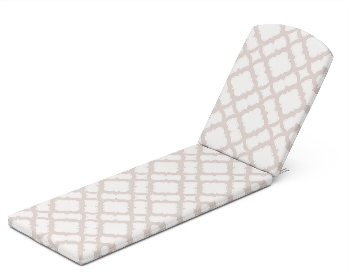 POLYWOOD Chaise Cushion in Trellis Dune Burlap