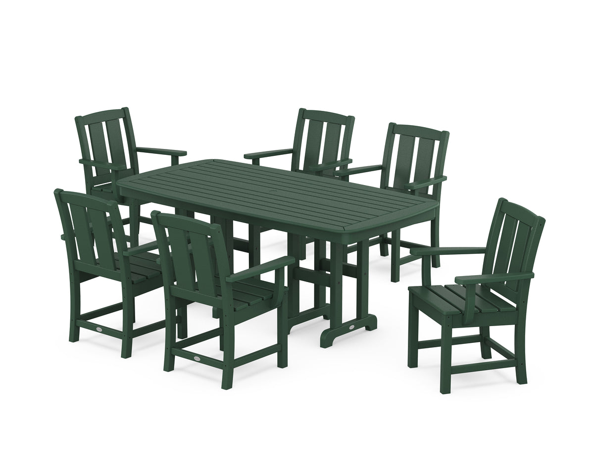 POLYWOOD Mission Arm Chair 7-Piece Dining Set in Green