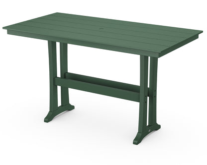 POLYWOOD Farmhouse Trestle 37" x 72" Bar Table in Green