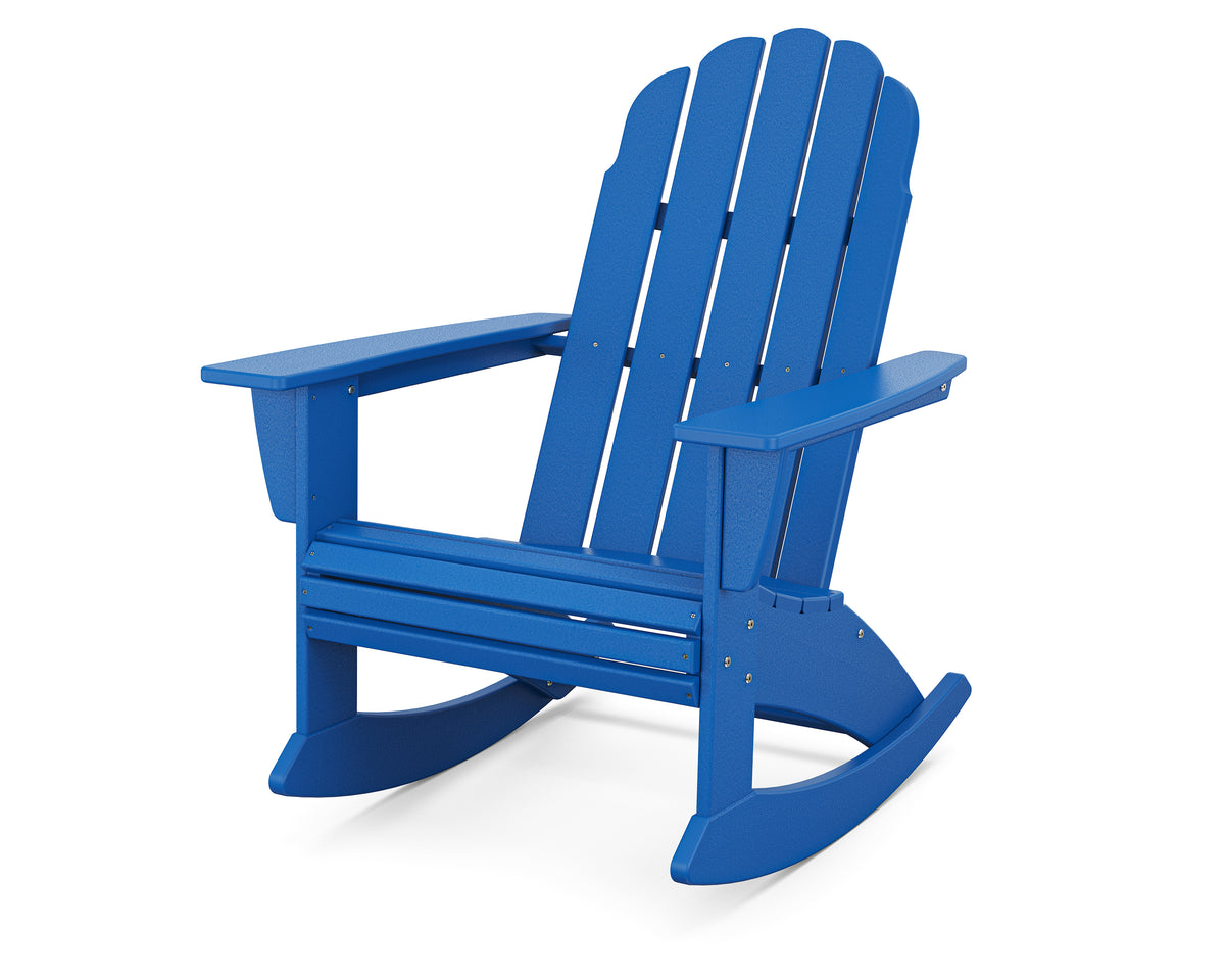 POLYWOOD Vineyard Curveback Adirondack Rocking Chair in Pacific Blue