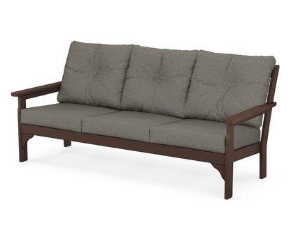 POLYWOOD Vineyard Deep Seating Sofa in Mahogany / Blend Coal