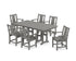 POLYWOOD Prairie Arm Chair 7-Piece Farmhouse Dining Set in Slate Grey