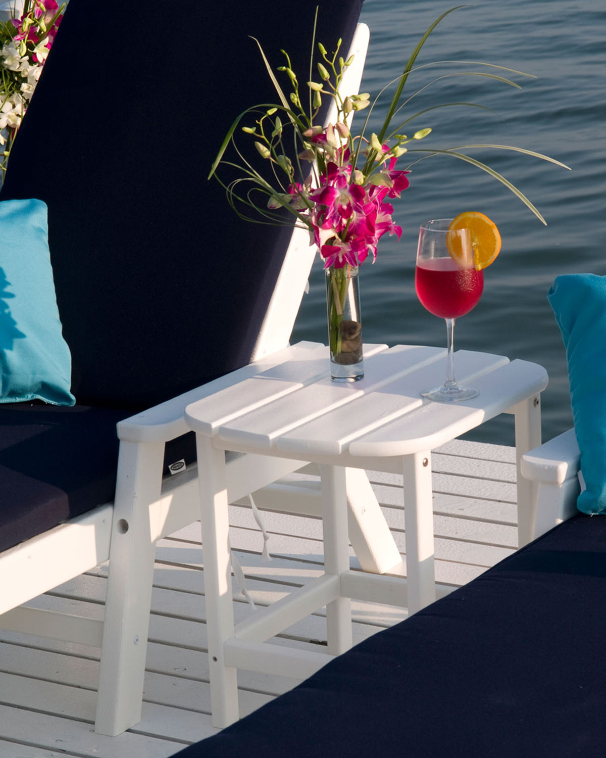Detail photo of the POLYWOOD South Beach 18" Side Table in White