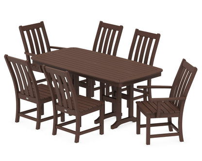 POLYWOOD Vineyard 7-Piece Dining Set - 37" x 72" Table in Mahogany