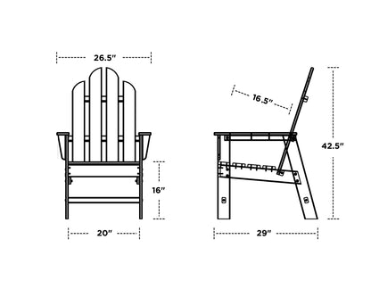 POLYWOOD Long Island Dining Chair dimensions