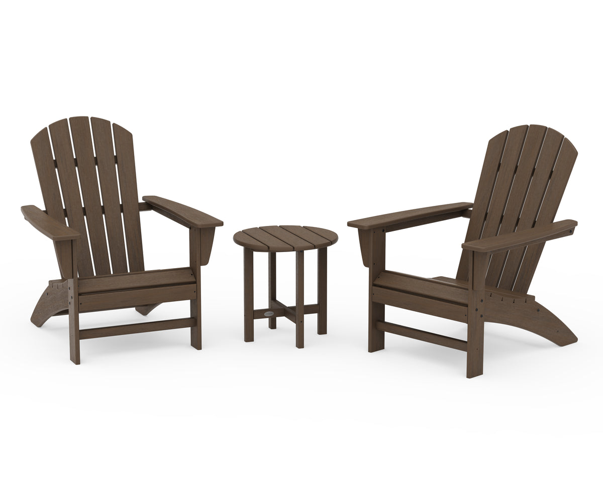 POLYWOOD Nautical 3-Piece Adirondack Set in Kona