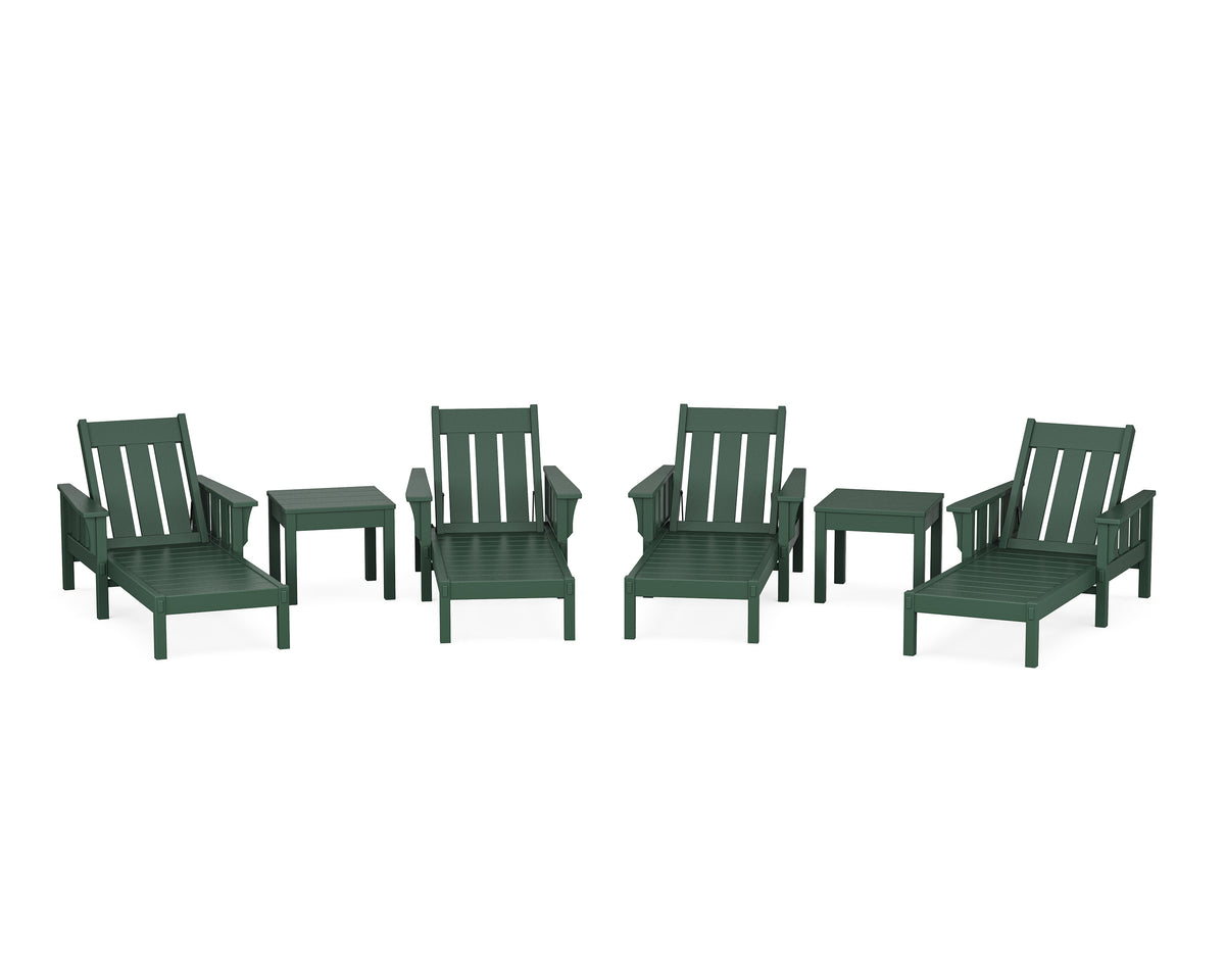 POLYWOOD Acadia 6-Piece Chaise Set in Green