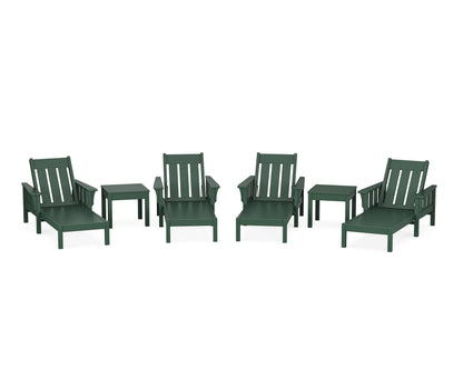 POLYWOOD Acadia 6-Piece Chaise Set in Green