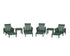 POLYWOOD Acadia 6-Piece Chaise Set in Green