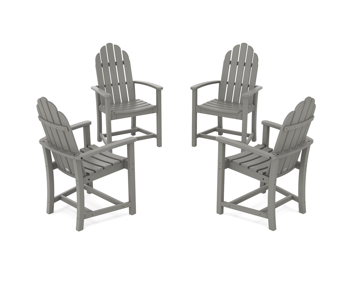 POLYWOOD Classic 4-Piece Upright Adirondack Conversation Set in Slate Grey