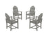 POLYWOOD Classic 4-Piece Upright Adirondack Conversation Set in Slate Grey