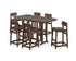 POLYWOOD Modern Studio Urban Lowback Bar Chair 7-Piece Set in Mahogany