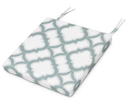 POLYWOOD EDGE Dining Cushion 19.5"D x 19.5"W x 2.5"H in Trellis Glacier Spa