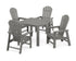 POLYWOOD South Beach Coast 5-Piece Parsons Dining Set in Slate Grey
