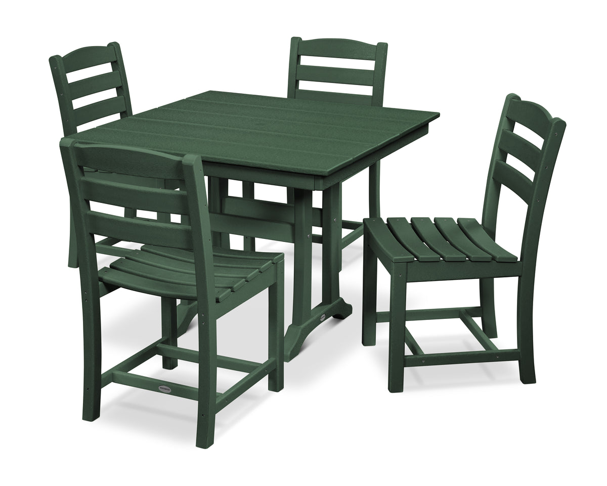 POLYWOOD La Casa Café 5-Piece Side Chair Dining Set in Green