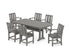 POLYWOOD Mission Arm Chair 7-Piece Dining Set with Trestle Legs in Slate Grey