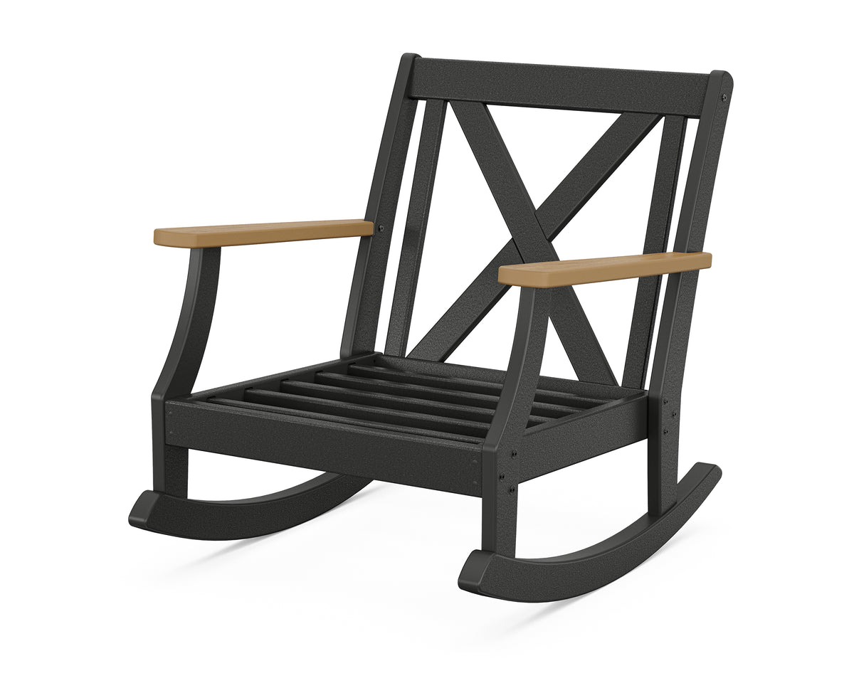 POLYWOOD Braxton Deep Seating Rocking Chair Frame in Black / Natural