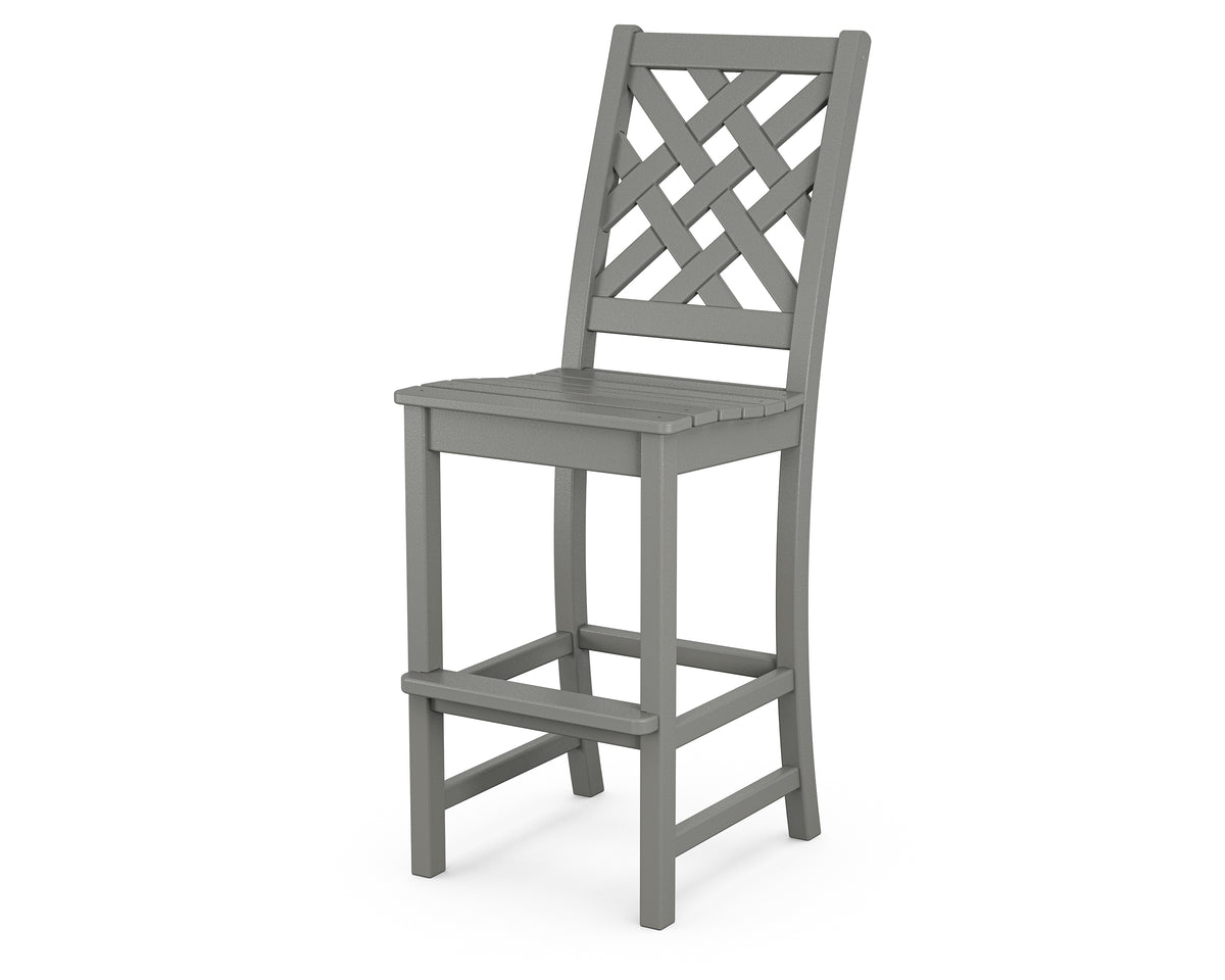POLYWOOD Wovendale Bar Side Chair in Slate Grey