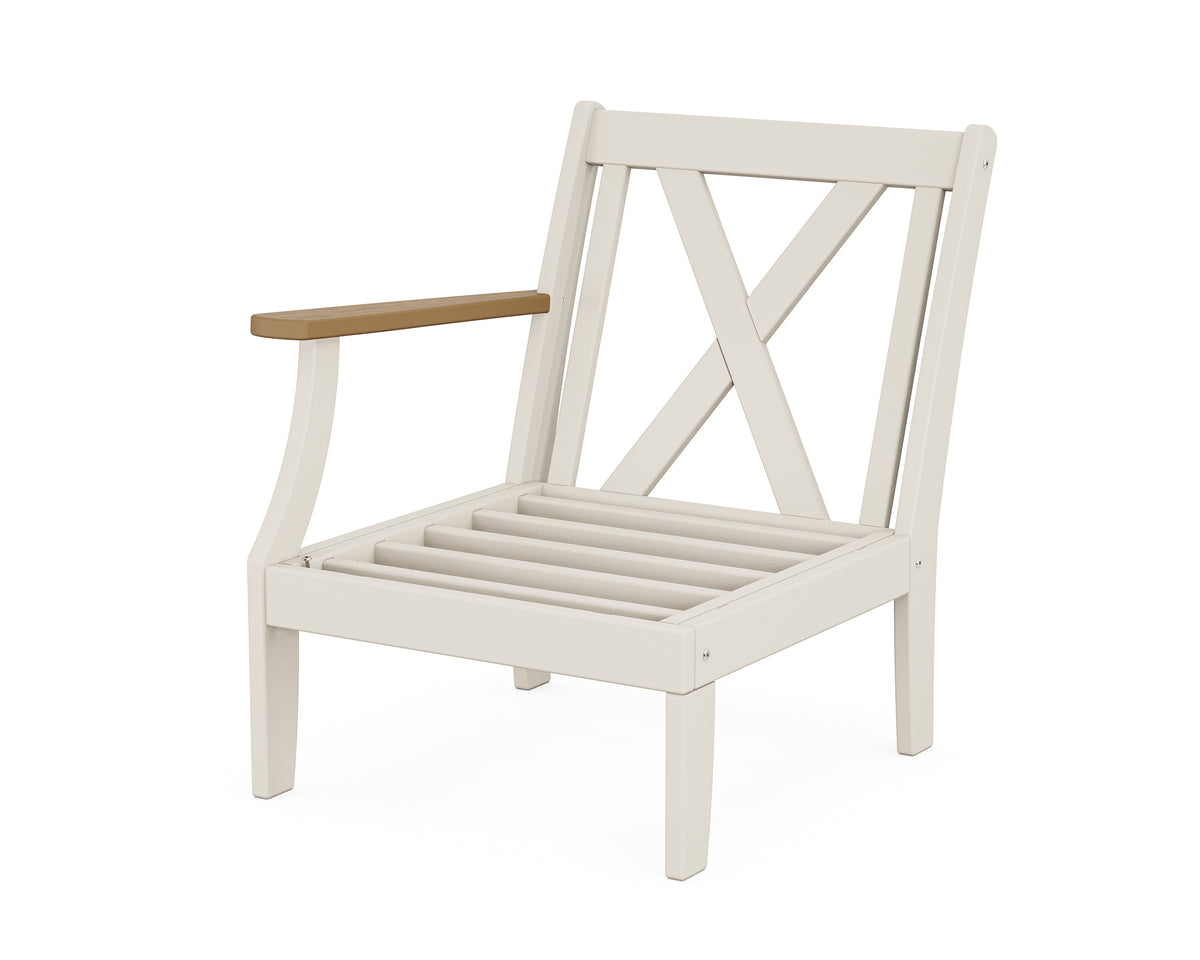 POLYWOOD Braxton Modular Left Arm Chair Frame in Sand / Natural