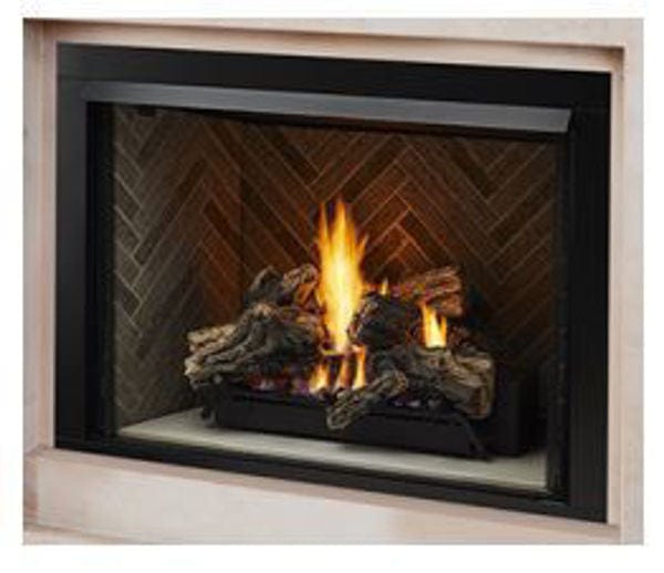 CUI Distribution Fireplace Monessen 32&quot; Lo-Rider Clean Face Firebox with Multi-tonal Gray Stacked Traditional Interior Panels